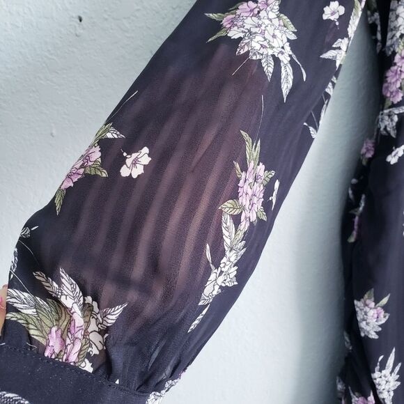 Heartloom Anthea Long Sleeve Black Floral‎ Mini Dress - Picture 5 of 12